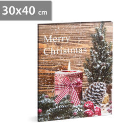Family Collection Karácsonyi LED-es hangulatkép - fali akasztóval, 2 x AA, 40 x 30 cm (58459)