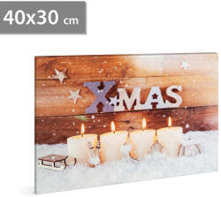 Family Collection Karácsonyi LED-es hangulatkép - fali akasztóval, 2 x AA, 40 x 30 cm (58460)