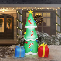 Family Collection Felfújható karácsonyfa - 180 cm - IP44 - 12 fehér LED - 100 - 240 V (58067E)