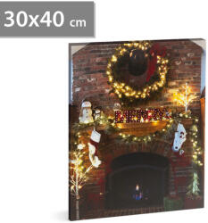 Family Collection Karácsonyi LED-es hangulatkép - fali akasztóval, 2 x AA, 30 x 40 cm (58467)