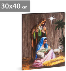 Family Collection Karácsonyi LED-es hangulatkép - fali akasztóval, 2 x AA, 30 x 40 cm (58462)