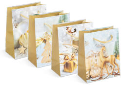 Family Karácsonyi ajándéktasak - papír - 114 x 64 x 146 mm - 4 féle / csomag - 12 db / csomag (58299) - conlight