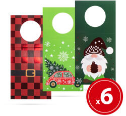 Family Karácsonyi italosüveg kártya - 6 db / csomag (58686)