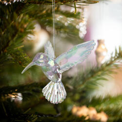 Family Collection Karácsonyi dísz - irizáló, akril kolibri - 95 x 100 x 65 mm (58521)
