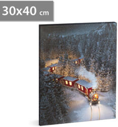 Family Collection LED-es fali hangulatkép - vonat - 2 x AA, 30 x 40 cm (58476)
