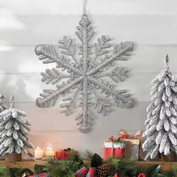 Family Collection Karácsonyi dísz - ezüst jégkristály - 29 x 29 x 1 cm (58519B)