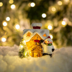 Family Collection Karácsonyi LED-es házikó - 6 féle - 8 x 6 x 8, 5 cm (58936B)