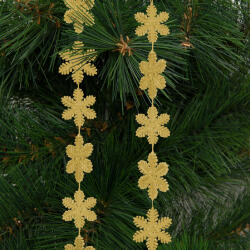 Family Collection Karácsonyi girland - hópehely - 2, 7 m - arany (58616B)