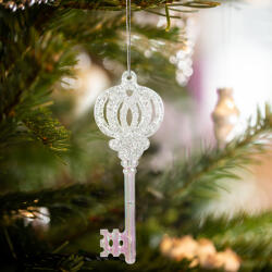 Family Collection Karácsonyi dísz - irizáló, akril kulcs - 165 x 60 x 10 mm (58518)