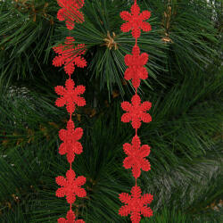Family Collection Karácsonyi girland - hópehely - 2, 7 m - piros (58616A)