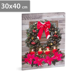 Family Collection Karácsonyi LED-es hangulatkép - fali akasztóval, 2 x AA, 30 x 40 cm (58468)