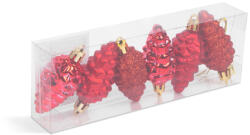 Family Collection Karácsonyfadísz szett - piros toboz - 6 cm - 6 db / szett (58784C) - conlight