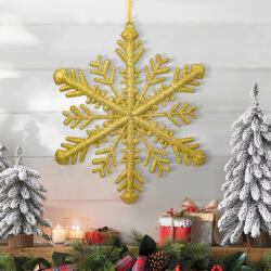 Family Collection Karácsonyi dísz - arany jégkristály - 29 x 29 x 1 cm (58519A)