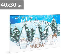 Family Collection LED-es fali hangulatkép - "Let it snow" - 2 x AA, 40 x 30 cm (58479)
