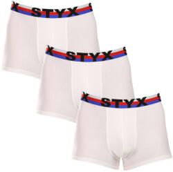 Styx 3PACK boxeri pentru bărbați Styx sport elastic alb tricolor alb tricolor (3G2061) L (178725)