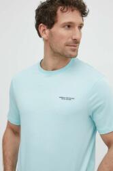 Giorgio Armani pamut póló lila, férfi, sima - kék S