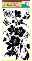 Falmatrica - Fekete virág pillangókkal 69 x 32 cm