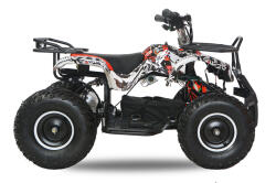 Hollicy ATV electric pentru copii NITRO Torino Quad 1200W 48V Big Tyre, culoare White Grafiti