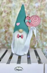 Manó Világ BALLAGÁSI MANÓ| TÜRKIZ| RÓZSASZÍN PLÜSS CSIGÁVAL (30-35 cm)