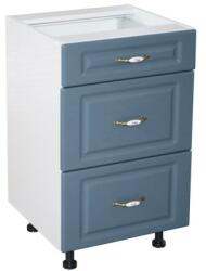 Spectral Mobila Corp inferior 50 cu 3 sertare metalice greutate Zebra MDF Albastru