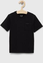 GAP gyerek pamut póló x BKC fekete, sima - fekete 104-110