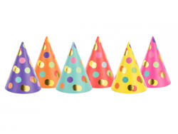 PartyDeco Coifuri de petrecere cu buline, mix, 16 cm (6 buc. 1 pachet) (CPP25)