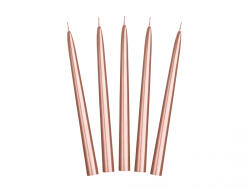 PartyDeco Lumanari conice, metalic, roz aurie, 24cm (SKMET-019R)