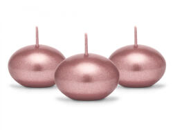 PartyDeco Lumanare plutitoare disc, metalic, roz aurie, 4cm (SDMET40-019R-OP)