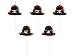 PartyDeco Set 5 Lumanari tort Petrecere cu Pirati, 2cm (SCS-3)