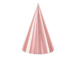 PartyDeco Coifuri de petrecere, roz-auriu, 16 cm (6 buc. 1 pachet) (CZAP6-019R)