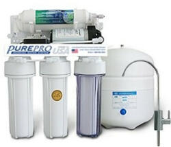 PurePro EC105P 5 lépcsős fordított ozmózis víztisztító nyomásfokozó pumpával és hagyományos csapteleppel (PP-EC105P)