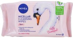 Nivea Șervețele micelare biodegradabile pentru îndepărtarea machiajului - NIVEA Biodegradable Micellar Cleansing Wipes 3 In 1 Swan 25 buc
