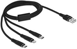 Delock USB 3in1 Lightn. mUSB / USB-C 1m - 87155 black (87155) - vexio