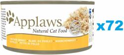 Applaws Cat Adult Chicken Breast in Broth 72x70 g conserva hrana pentru pisica, piept de pui in supa