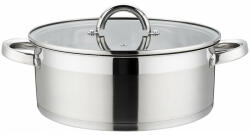 Grunberg Cratita din inox Grunberg, 24 cm, 3.8 l, capac din sticla (GR4117)