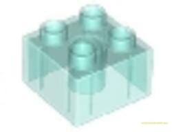 LEGO® Alkatrészek (Pick a Brick) Áttetsző Világoskék 2x2 DUPLO Kocka Elem 343700