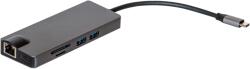RAINBOW USB-C Multi format concerter 2xUSB 3.0, HDMI, VGA+Aud, SD, MSD, LAN, USB-C, MAC kompatibilis (VACONUC-MULTI) (VACONUC-MULTI)
