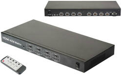 RAINBOW HDMI mátrix, 4in-4out, infra, RS232 (VAMXH4X4) (VAMXH4X4)