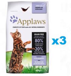 Applaws Cat Adult Chicken with Extra Duck 6 kg (3x2 kg) csirke és kacsa macskáknak