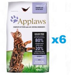 Applaws Cat Adult Chicken with Extra Duck 2, 4 kg (6x400 g) csirke kacsával felnőtt macskáknak