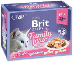  Brit Premium Cat Delicate Family tányér, filé zselében Multi 1020g (12x85g)