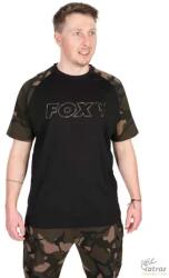 Fox Fekete Camo Horgász Póló Méret: XL - Fox Black/Camou Outline T-Shirt (CFX270)