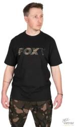Fox Fekete Camo Horgász Póló Méret: 3XL - Fox Black/Camou Logo T-Shirt (CFX290)