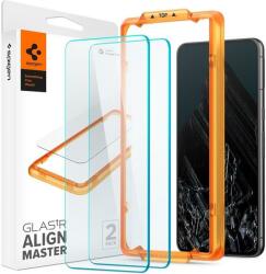 Spigen AGL07395 Google Pixel 8 pro Spigen GlastR Align Master edzett üveg képernyővédő fólia, felhelyezést segítő kerettel, 2 db-os csomag, Átlátszó (AGL07395)