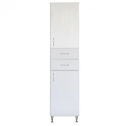 Leziter Bianca Plus 45 magas szekrény 2 ajtóval, 2 fiókkal, magasfényű fehér színben, jobbos (LEBM452A2FMFFMFFJ)