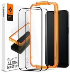 Spigen AGL06886 Apple iPhone 15 Plus Spigen GlastR Align Master edzett üveg képernyővédő fólia, felhelyezést segítő kerettel, 2db-os csomag, fekete (AGL06886)