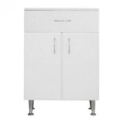 Leziter Bianca Plus 60 alacsony szekrény, 2 ajtóval, 1 fiókkal, magasfényű fehér színben (LEBA602A1FMFFMFF)