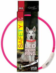 Dog Fantasy Nyakörv Kutya Fantasy LED nylon rózsaszín 65cm