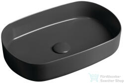 SAPHO INFINITY OVAL kerámiamosdó, 55x36cm, antracit (10NF65055-2C) (10NF65055-2C) - furdoszoba-szaniter