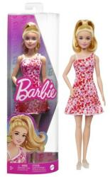 Mattel Barbie: Fashionista baba rózsaszín-piros virágos ruhában HJT02
